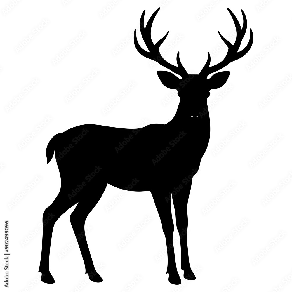 Deer silhouette vector art head with antlers illustration Deer silhouette vector art head with antlers illustration
