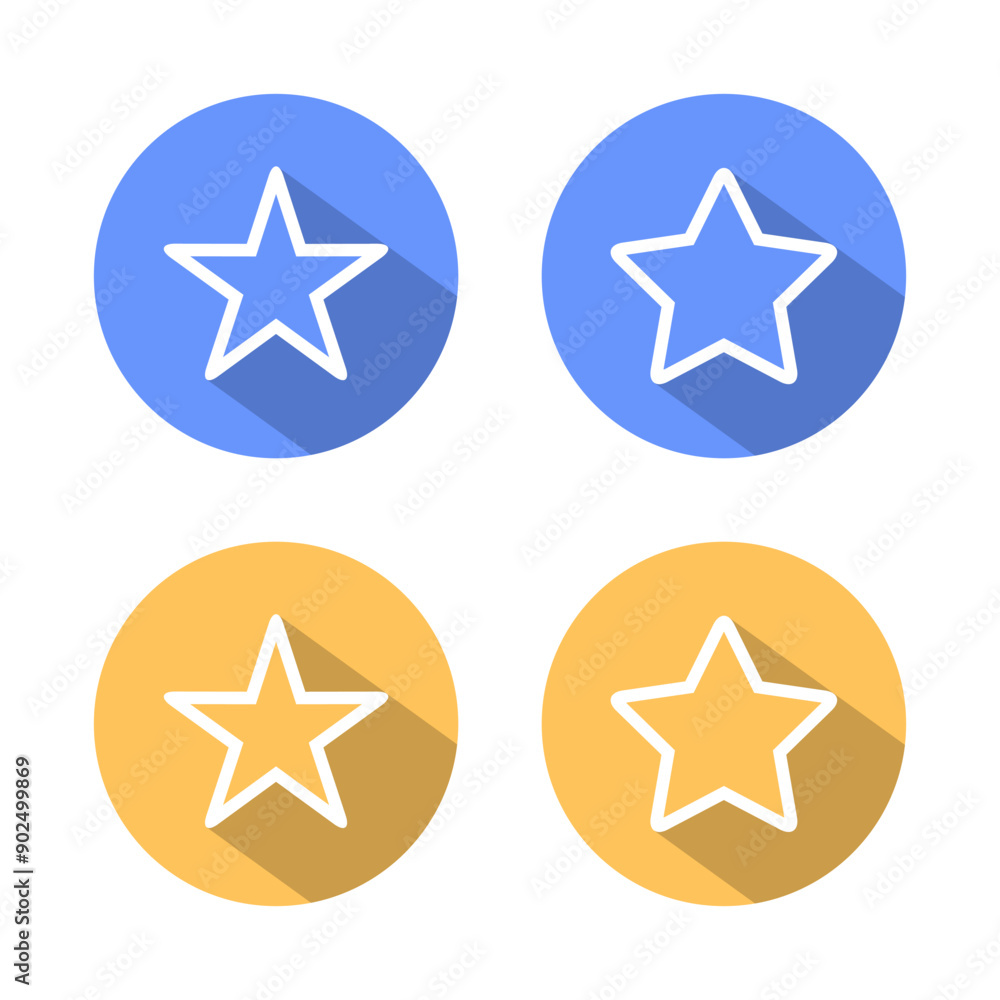 Star line icon with long shadow. Stars sign symbol Star line icon with long shadow. Stars sign symbol
