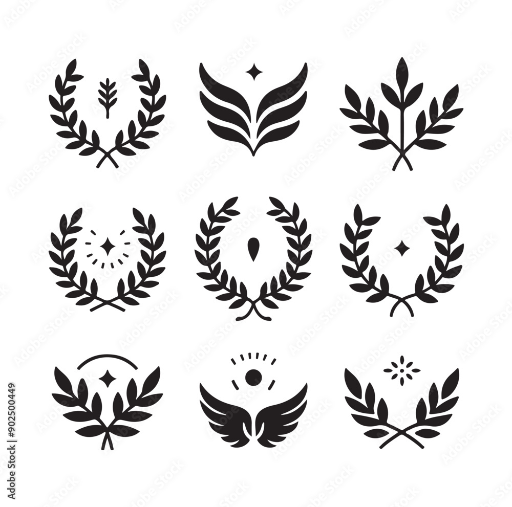 Fototapeta premium Laurel Sign Illustration Icon Logo Vector 