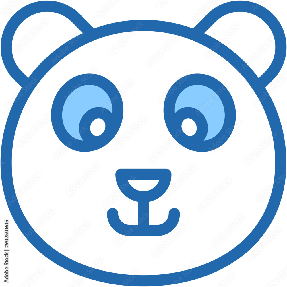 Vector Icon Panda, Animal Face, Fauna, Wildlife, Animals