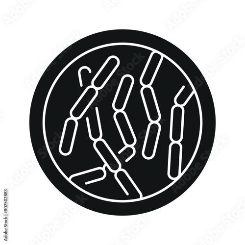 Bulgaricus line black icon. Microscopic probiotics. Sign for web page, mobile app, button, logo. Vector isolated button.