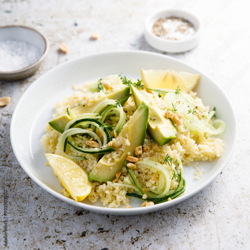 Lemon couscous with avocado and cucumber Lemon couscous with avocado and cucumber