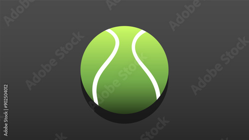 Tennis ball veto on black background, Illustrations for use in online sporting events , Illustration Vector EPS 10
