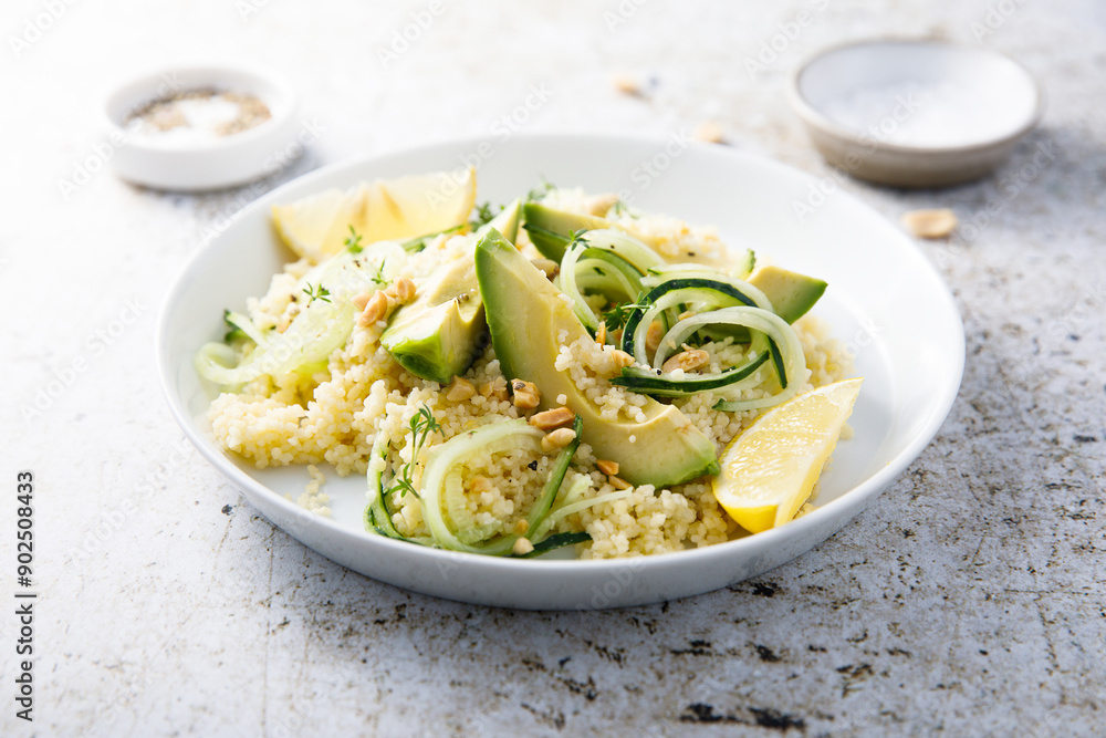 Lemon couscous with avocado and cucumber Lemon couscous with avocado and cucumber