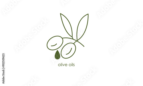 Elegant Olive Oil Vector Icon Art