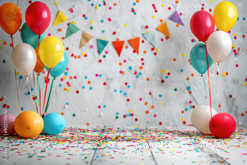 Festive Birthday Banner in Full View on a Clean White Background - Ideal for Birthday Party Decoration photo