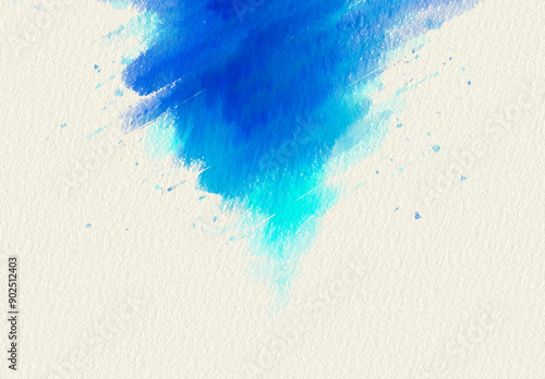 Watercolor painting on white textured paper with digital painting.