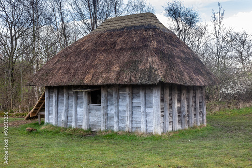 фотографія Reconstruction of a monastic workshop from Hartlepool that uses reed thatch and wooden walls