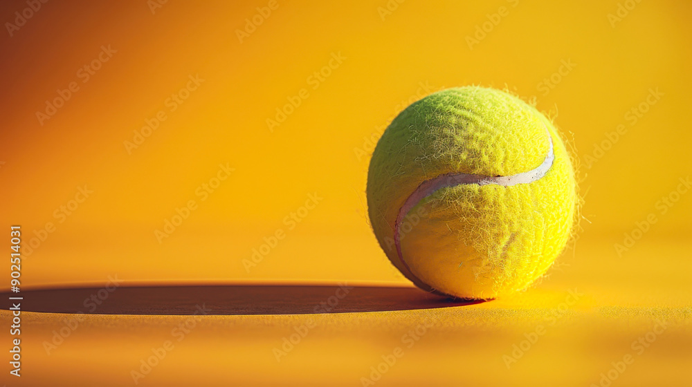 Tennis ball on yellow background Tennis ball on yellow background