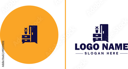 Furniture rental icon Furniture leasing Furniture hire Furniture borrowing flat logo sign symbol editable vector