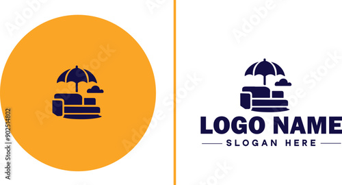 Furniture rental icon Furniture leasing Furniture hire Furniture borrowing flat logo sign symbol editable vector