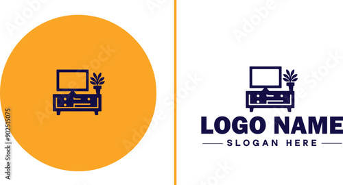 Furniture rental icon Furniture leasing Furniture hire Furniture borrowing flat logo sign symbol editable vector