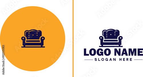 Furniture rental icon Furniture leasing Furniture hire Furniture borrowing flat logo sign symbol editable vector