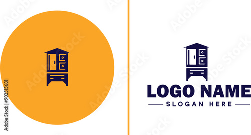 Furniture rental icon Furniture leasing Furniture hire Furniture borrowing flat logo sign symbol editable vector