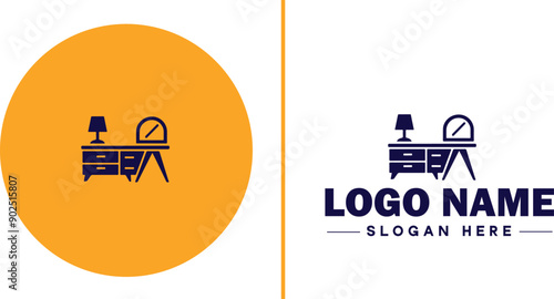 Furniture rental icon Furniture leasing Furniture hire Furniture borrowing flat logo sign symbol editable vector