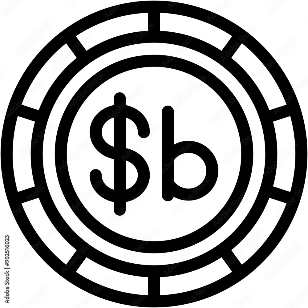 Vector Icon Boliviano, Bolivia, Currency, Coin, Money Vector Icon Boliviano, Bolivia, Currency, Coin, Money