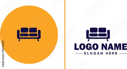 Furniture rental icon Furniture leasing Furniture hire Furniture borrowing flat logo sign symbol editable vector