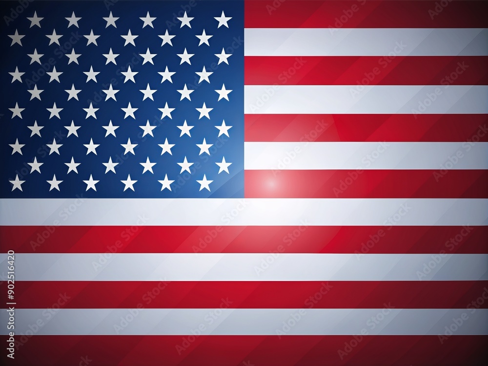 Fototapeta premium Simple, bold, and elegant US flag design with ample copy space, perfect for Independence Day celebrations, patriotic-themed projects, and national pride expressions.