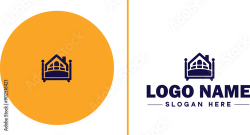 Furniture rental icon Furniture leasing Furniture hire Furniture borrowing flat logo sign symbol editable vector