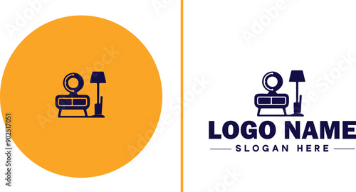 Furniture rental icon Furniture leasing Furniture hire Furniture borrowing flat logo sign symbol editable vector