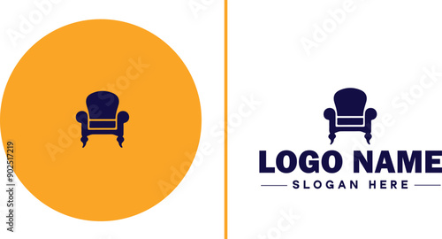 Furniture rental icon Furniture leasing Furniture hire Furniture borrowing flat logo sign symbol editable vector