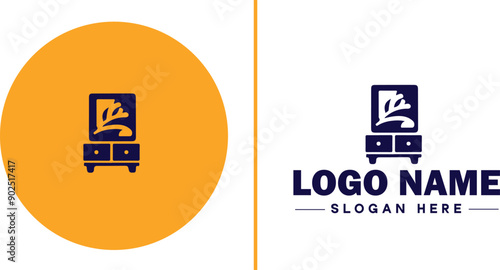 Furniture rental icon Furniture leasing Furniture hire Furniture borrowing flat logo sign symbol editable vector