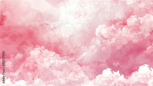 Abstract Watercolor Pink Clouds, Watercolor, Abstract, Clouds, Pink