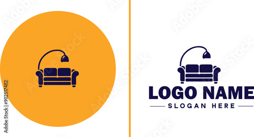Furniture rental icon Furniture leasing Furniture hire Furniture borrowing flat logo sign symbol editable vector