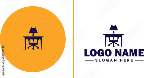 Furniture rental icon Furniture leasing Furniture hire Furniture borrowing flat logo sign symbol editable vector