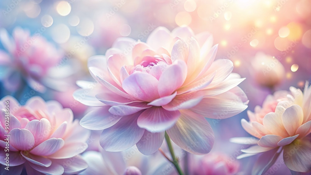 Obraz premium Dreamy Soft Pink Flower Bloom in Soft Light, flower, bloom, soft light, pastel