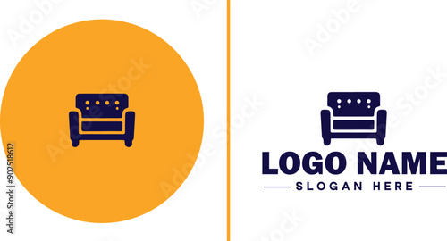 Furniture rental icon Furniture leasing Furniture hire Furniture borrowing flat logo sign symbol editable vector