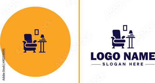 Furniture rental icon Furniture leasing Furniture hire Furniture borrowing flat logo sign symbol editable vector