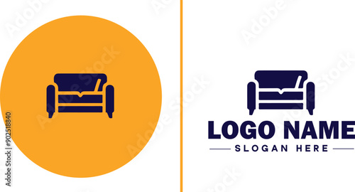 Furniture rental icon Furniture leasing Furniture hire Furniture borrowing flat logo sign symbol editable vector