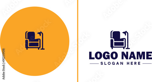 Furniture rental icon Furniture leasing Furniture hire Furniture borrowing flat logo sign symbol editable vector