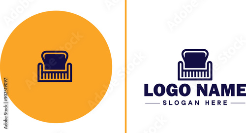 Furniture rental icon Furniture leasing Furniture hire Furniture borrowing flat logo sign symbol editable vector
