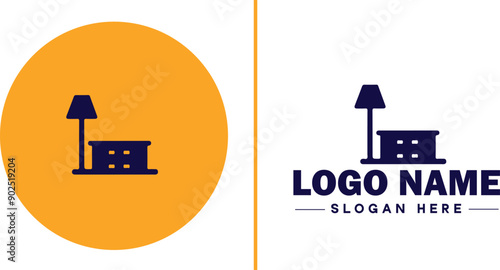 Furniture rental icon Furniture leasing Furniture hire Furniture borrowing flat logo sign symbol editable vector