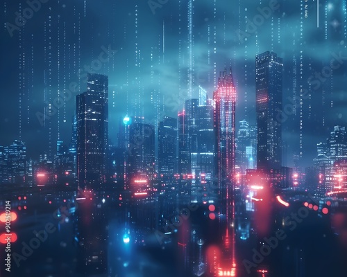 Wallpaper Mural Digital Twin City Skyline with Real Time Data Overlay and Simulation Capabilities Torontodigital.ca