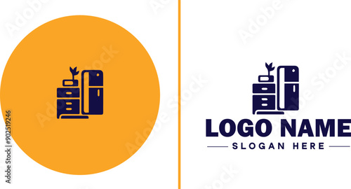 Furniture rental icon Furniture leasing Furniture hire Furniture borrowing flat logo sign symbol editable vector