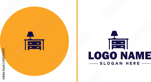 Furniture rental icon Furniture leasing Furniture hire Furniture borrowing flat logo sign symbol editable vector