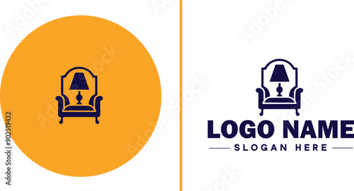 Furniture rental icon Furniture leasing Furniture hire Furniture borrowing flat logo sign symbol editable vector