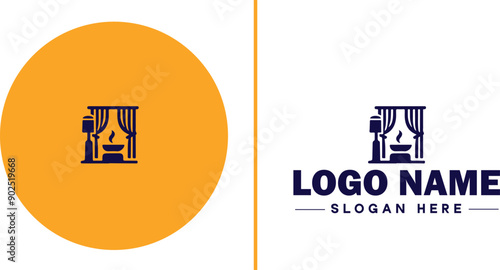 Furniture rental icon Furniture leasing Furniture hire Furniture borrowing flat logo sign symbol editable vector