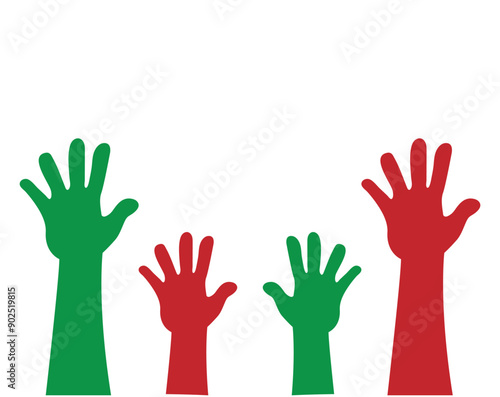 raise human hands design for poster banner