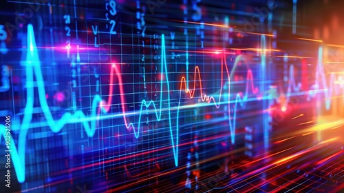 abstract background of medical cardiogram of the heart.