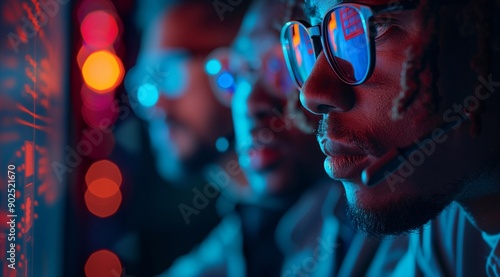 Wallpaper Mural AI cyber security threat concept. Group of multiethnic IT specialist team analysing data information technology, artificial intelligence cyber attack analysis. Torontodigital.ca