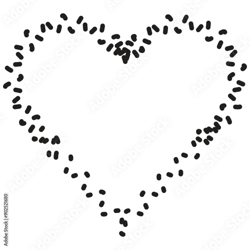 heart icon and love symbol, heart shape made of dots,