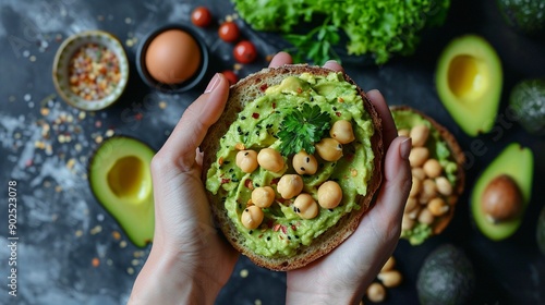 Avocado Hummus Toast Appetizer