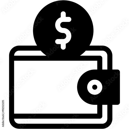 Vector Icon Wallet, Money, Business and Finance, Saving, Economic Crises