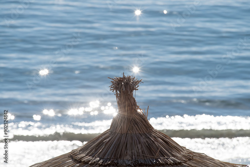beach hut on the beach.  - Spain. 