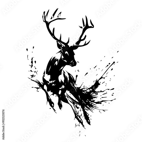 Stylized Black Deer Illustration for a Contemporary Logo Concept.ai
