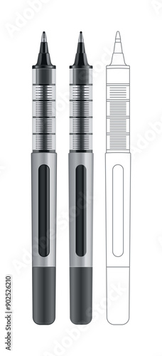 Rollerball pen. Vector illustration.